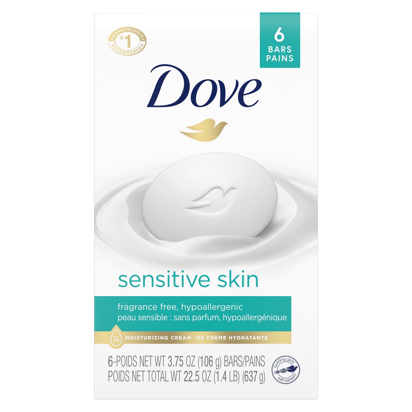 DOVE BAR SOAP-6PK/SENSITIVE 3.75oz (SKU #12341)