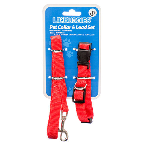 LIL' BUDDIES DOG COLLAR & LEAD SET W/3 SIZE MIX (SKU #30023)