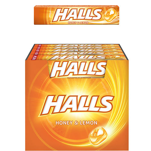 HALLS COUGH DROPS 20CT YELLOW HONEY & LEMON (SKU #10086)