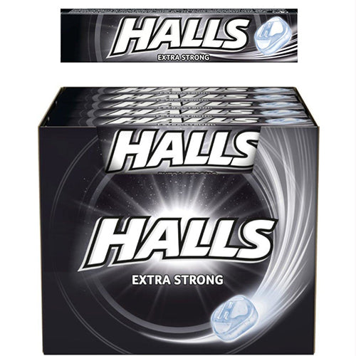 HALLS COUGH DROPS 20CT BLACK EXTRA STRONG (SKU #10579)