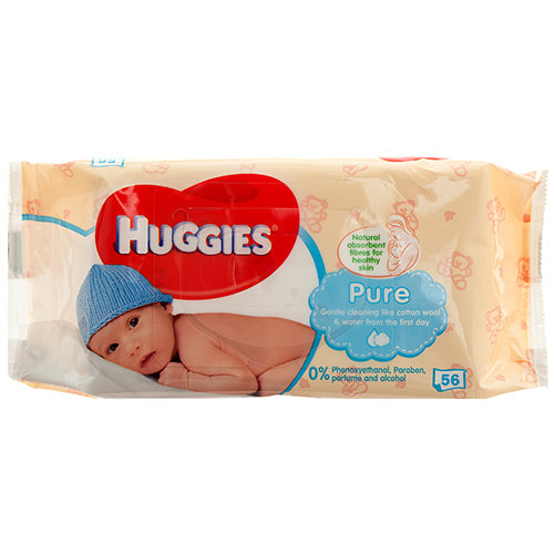 56CT HUGGIES BABY WET WIPES-PURE