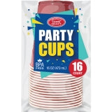 PLASTIC CUPS-16oz/RED & WHITE 16CT #11522