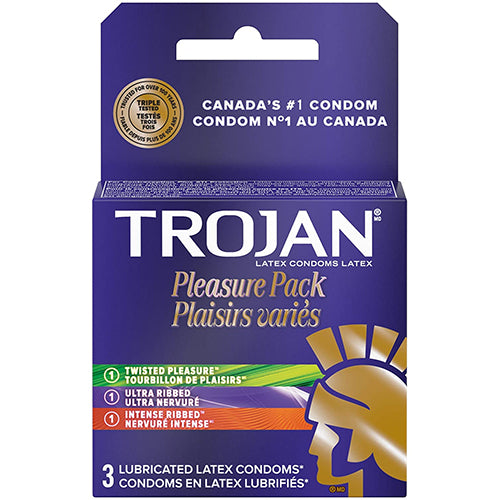 TROJAN 3CT CONDOMS-PLEASURE PACK (SKU #11294)