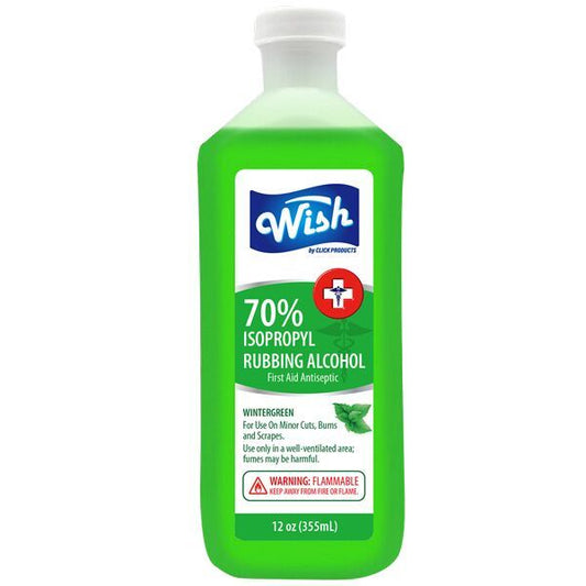 RUBBING ALCOHOL-70% WINTER GREEN 16oz #WISH (SKU #11325)