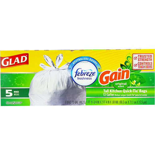 GLAD #78982 TRASH 13GAL-5CT GAIN ORIGINAL (SKU #11733)