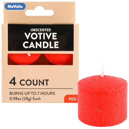 NUVALU VOTIVE CANDLE 4CT RED (SKU #14110)