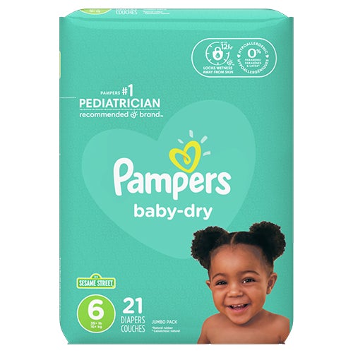 PAMPERS BABY DRY DIAPERS SIZE6 21CT (SKU #12011)