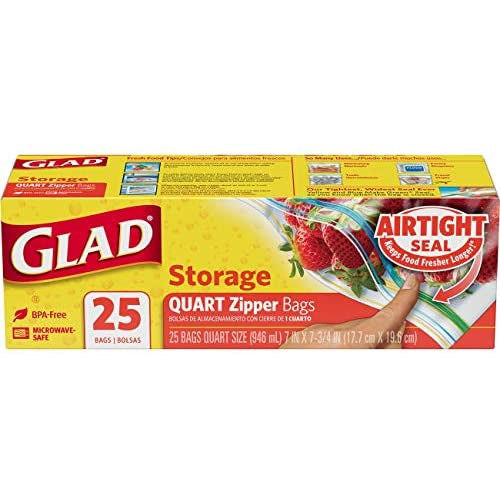 GLAD #55052 QT.ZIPPER FOOD STORAGE-25CT (SKU #12240)