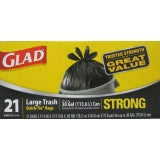 GLAD #70054 TRASH 30GAL-21CT QUICK TIE STRONG