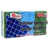 UFO/606 6/PK CELLULOSE SPONGE/SCRUBBER