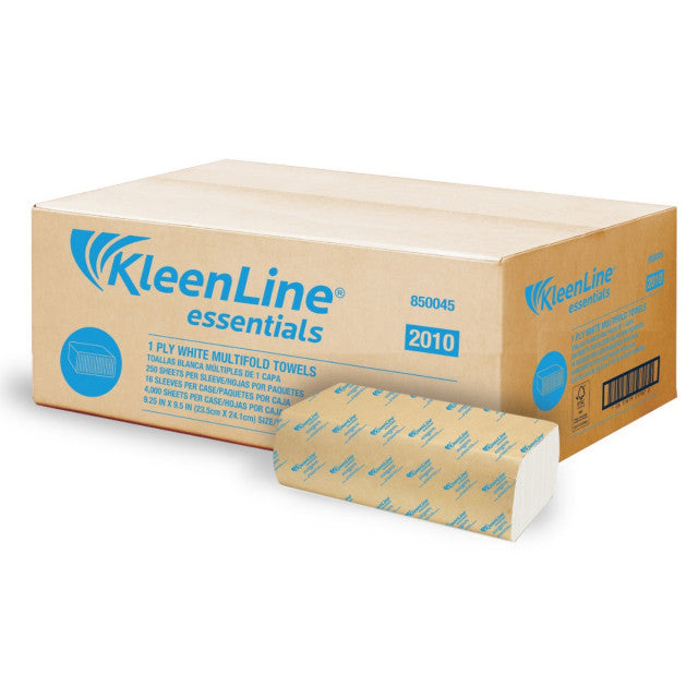 KLEENLINE 1PLY WHITE MULTIFOLD TOWEL (4000CT) (SKU #60477)