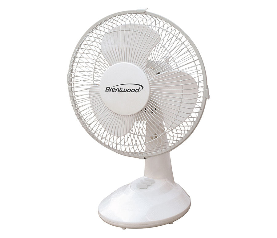 BRENTWD DESK FAN 9" WHT 2-SPD #F-9DW (SKU #17510)