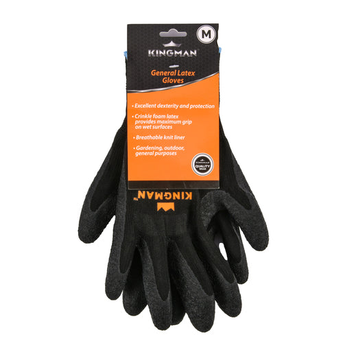 KINGMAN GLOVE LATEX W/CRINKLE MED 1PAIR #27974 (SKU #13206)