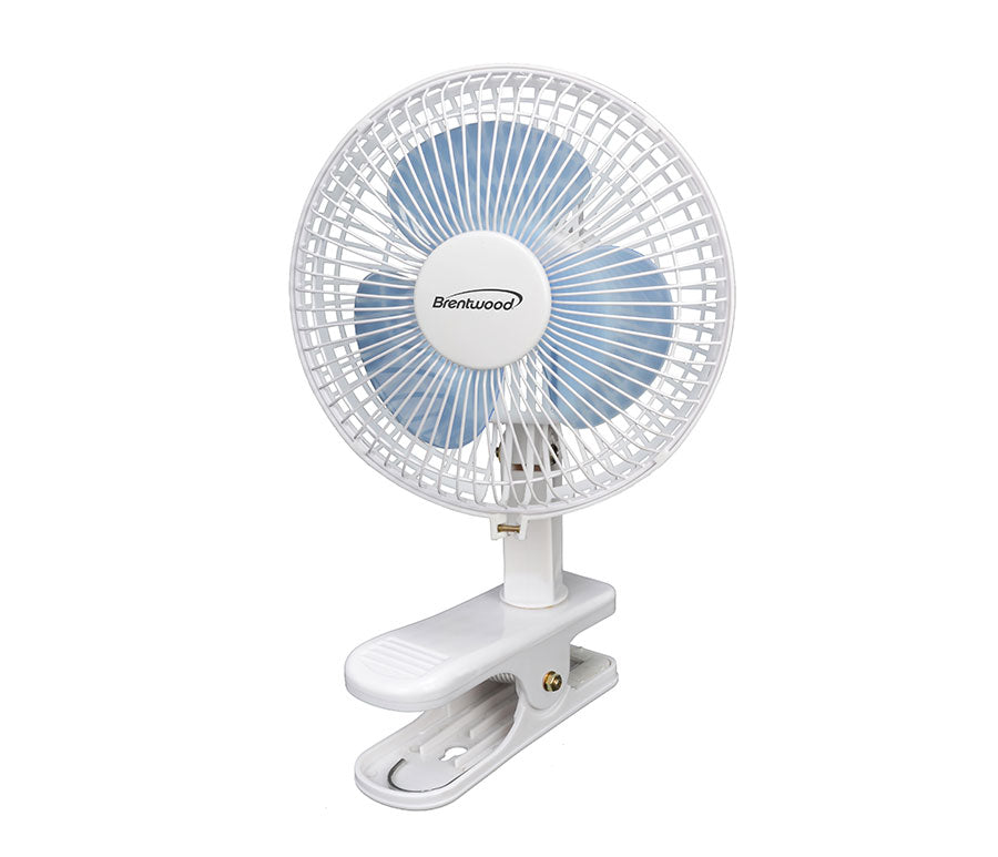 BRENTWD MINI TABLE CLIP FAN 6" WHT #F-621W (SKU #17508)