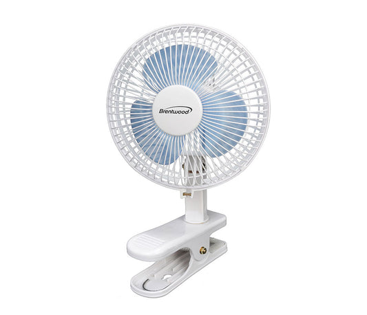 BRENTWD MINI TABLE CLIP FAN 6" WHT #F-621W (SKU #17508)