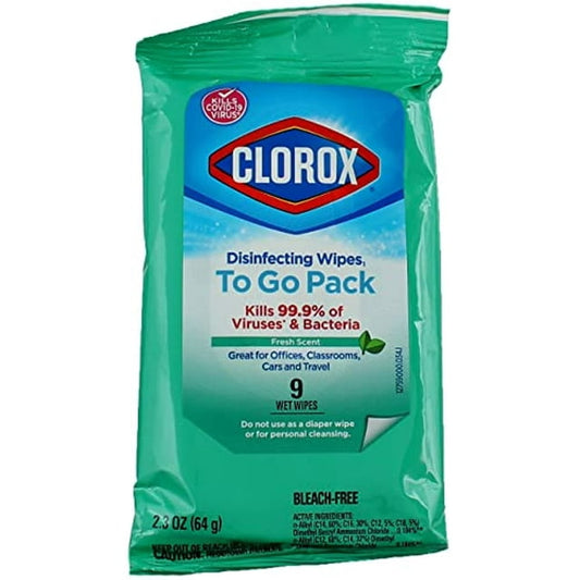 9CT CLOROX DISIN.WIPES TO GO-FRESH (SKU #12413)