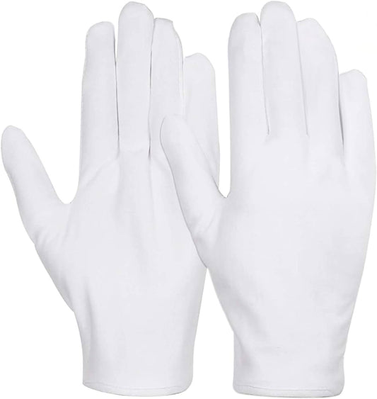 WHITE COTTON GLOVES *MADE IN KOREA*  (SKU #11029)