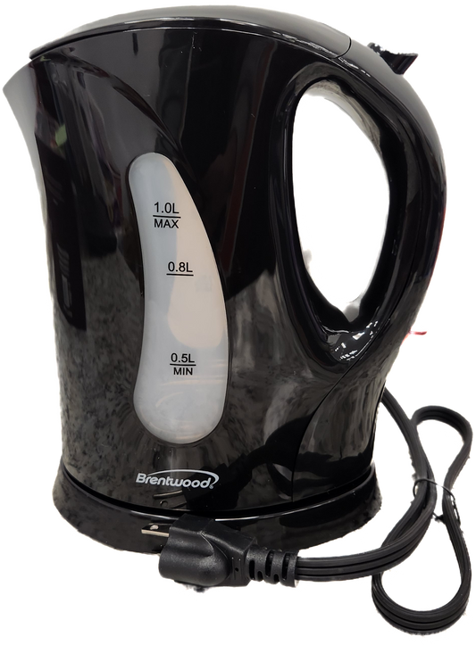 ELECTRIC KETTLE 1.0LT BLK PLASTIC #KT-1610BK (SKU #58742)