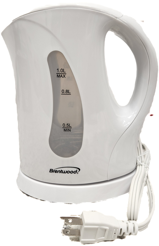 ELECTRIC KETTLE 1.0LT WHT PLASTIC #KT-1610 (SKU #58743)