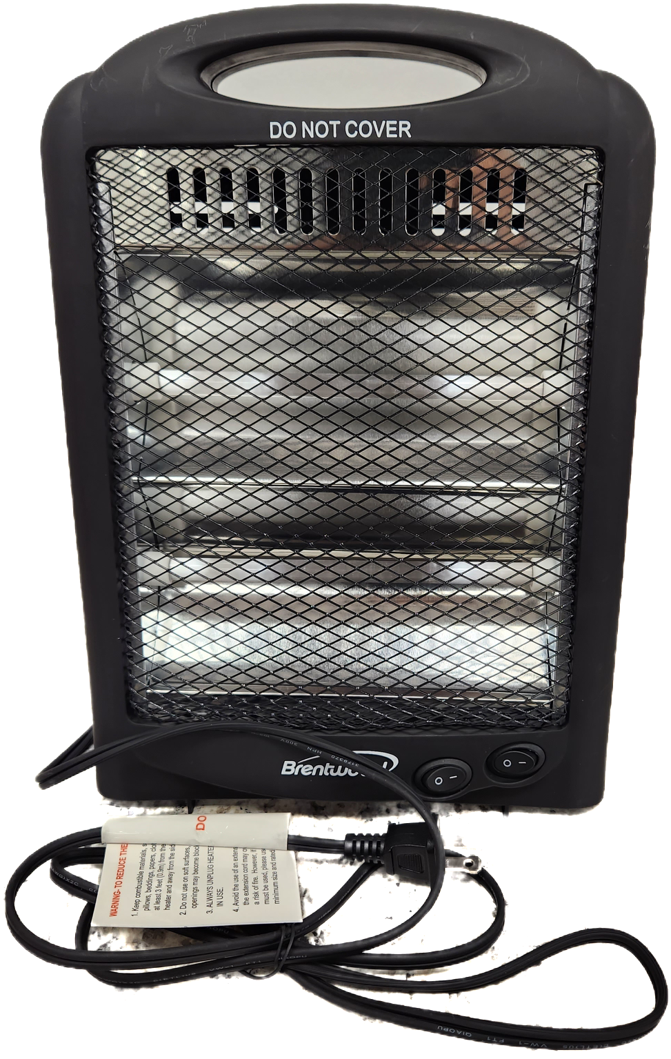 QUARTZ RADIANT HEATER 600W BLK #H-Q600BK (SKU #58746)