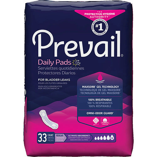 PREVAIL BLADDER PADS 33CT ULTIMATE (SKU #60012)