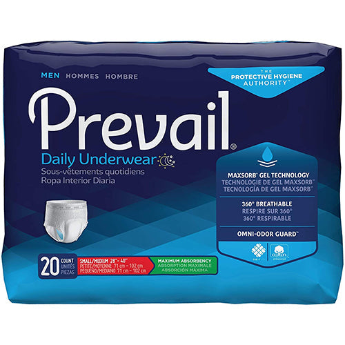 PREVAIL MEN PROT.UNDERWEAR 20CT SML (SKU #70001)