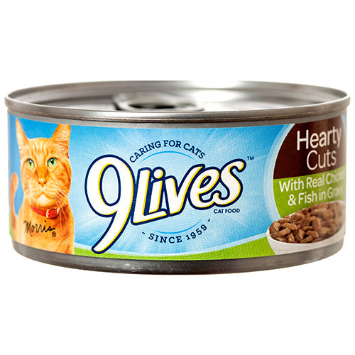 9 LIVES SLICES CHICKEN & FISH IN GRAVY 5.5 OZ (SKU #30004)