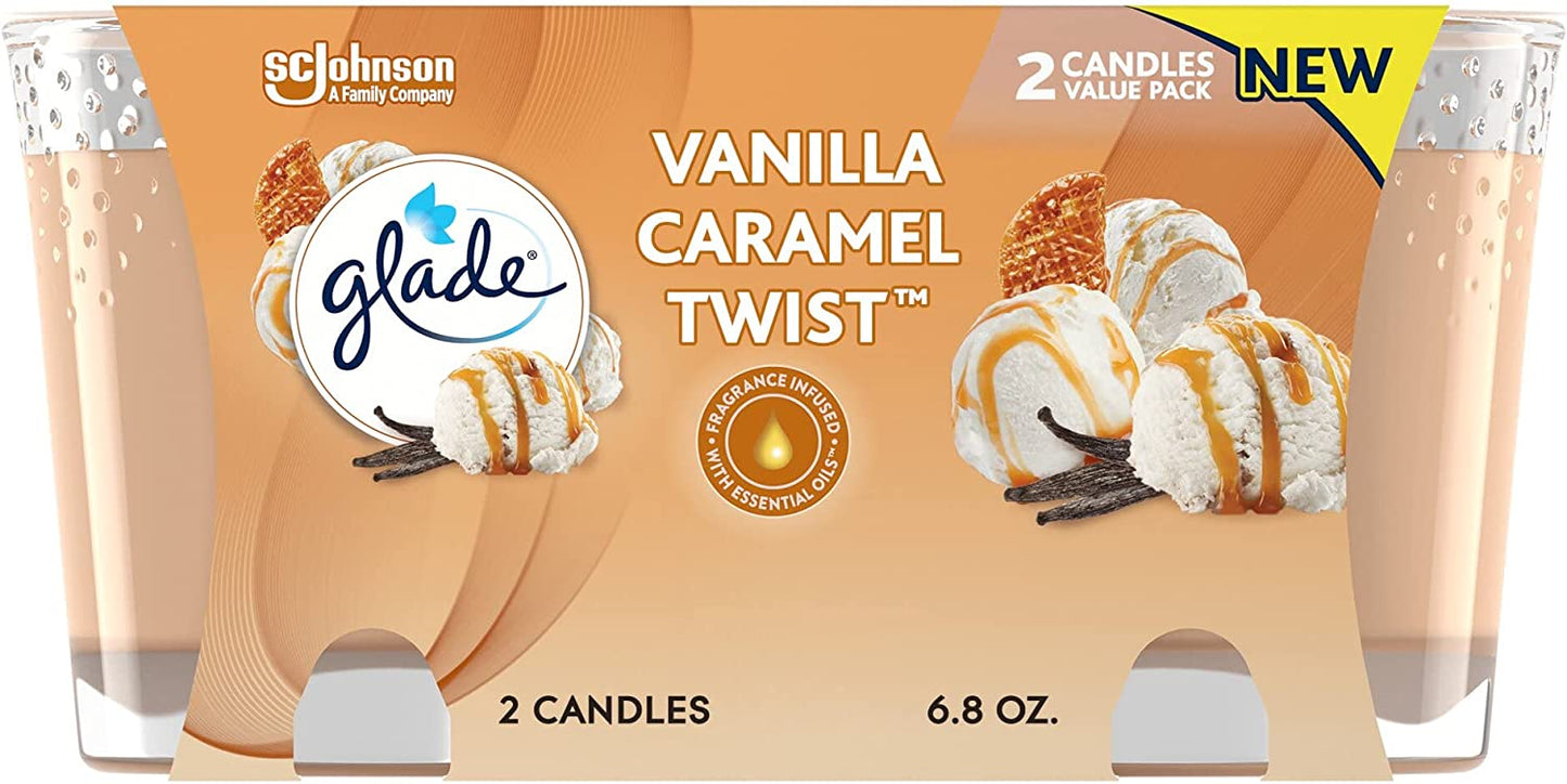 GLADE CANDLE 2PK-VANILLA 3.4oz (SKU #13599)