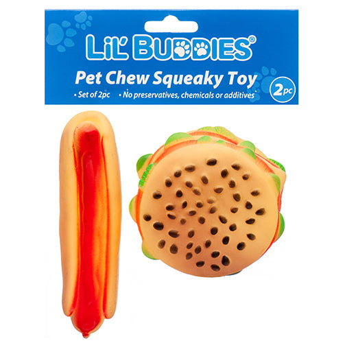 LIL' BUDDIES PET CHEW SQUEAKY TOY 2PC SET (SKU #30037)