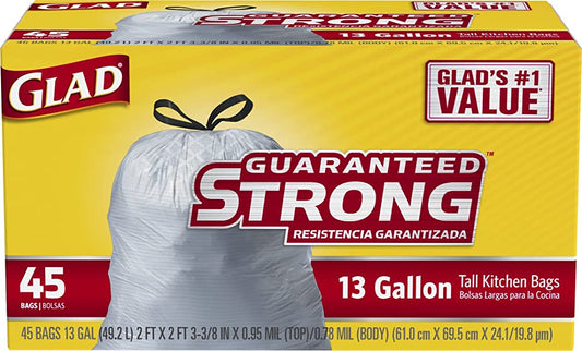 GLAD FORCEFLEX DRAWSTRING 13g 45CT (SKU #17666)