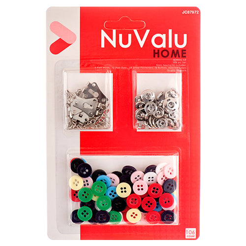 NUVALU SEWING KIT 106 PC W/ BUTTON (SKU #14083)