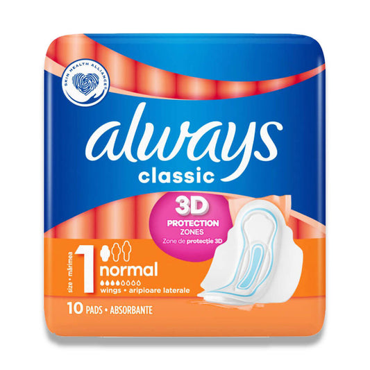 ALWAYS 10CT CLASSIC W/WINGS PADS-NORMAL (SKU #11736)