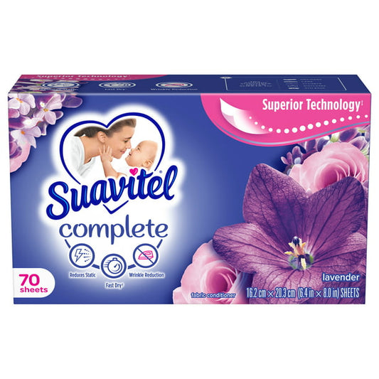 FAB.DRY SHEETS-70CT SUAVITEL/PURPLE (SKU #18260)